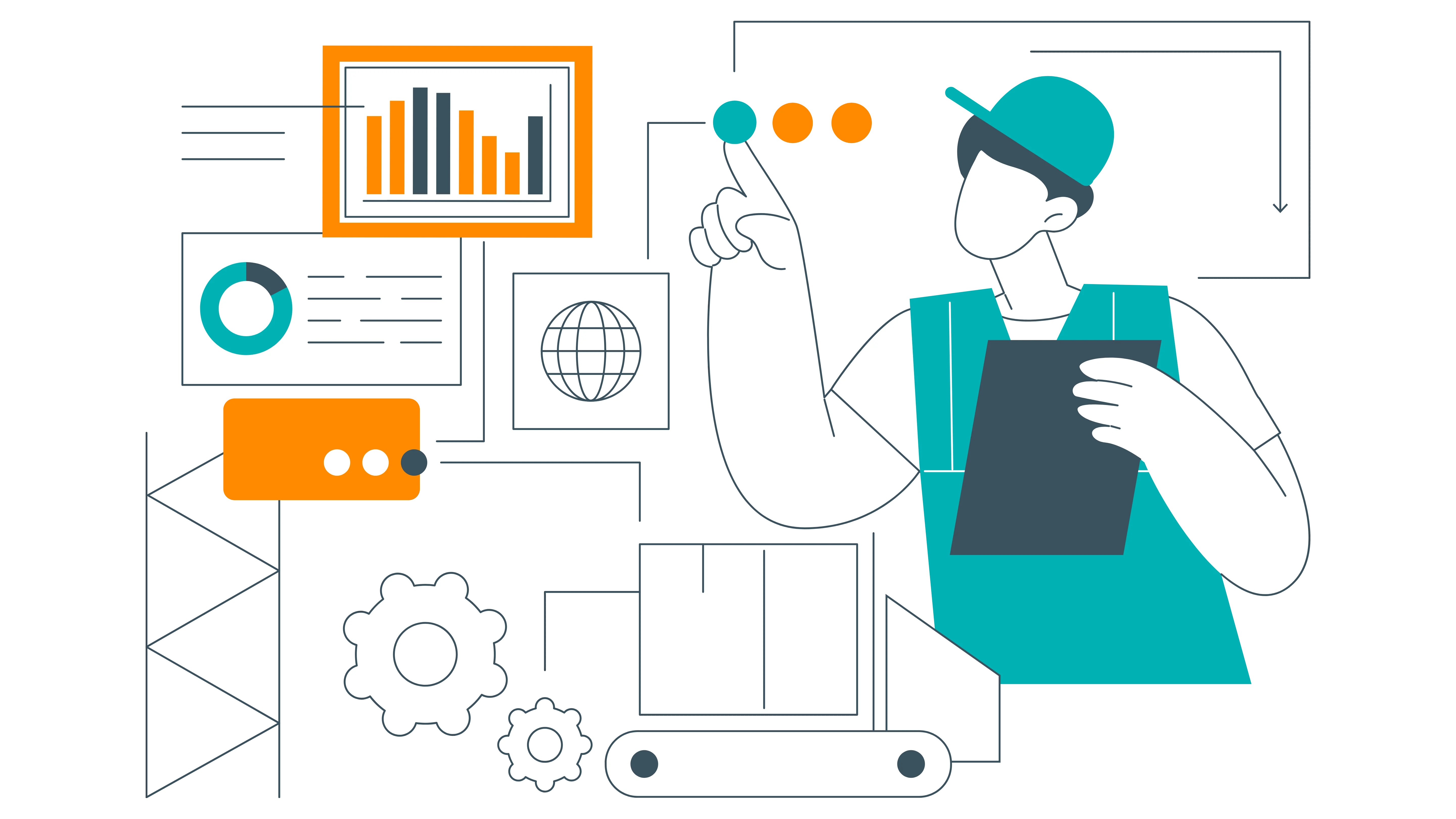 Manufacturing automation illustration